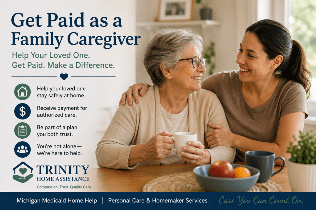 How to Get Paid as a Family Caregiver in Detroit | Trinity Home Assistance